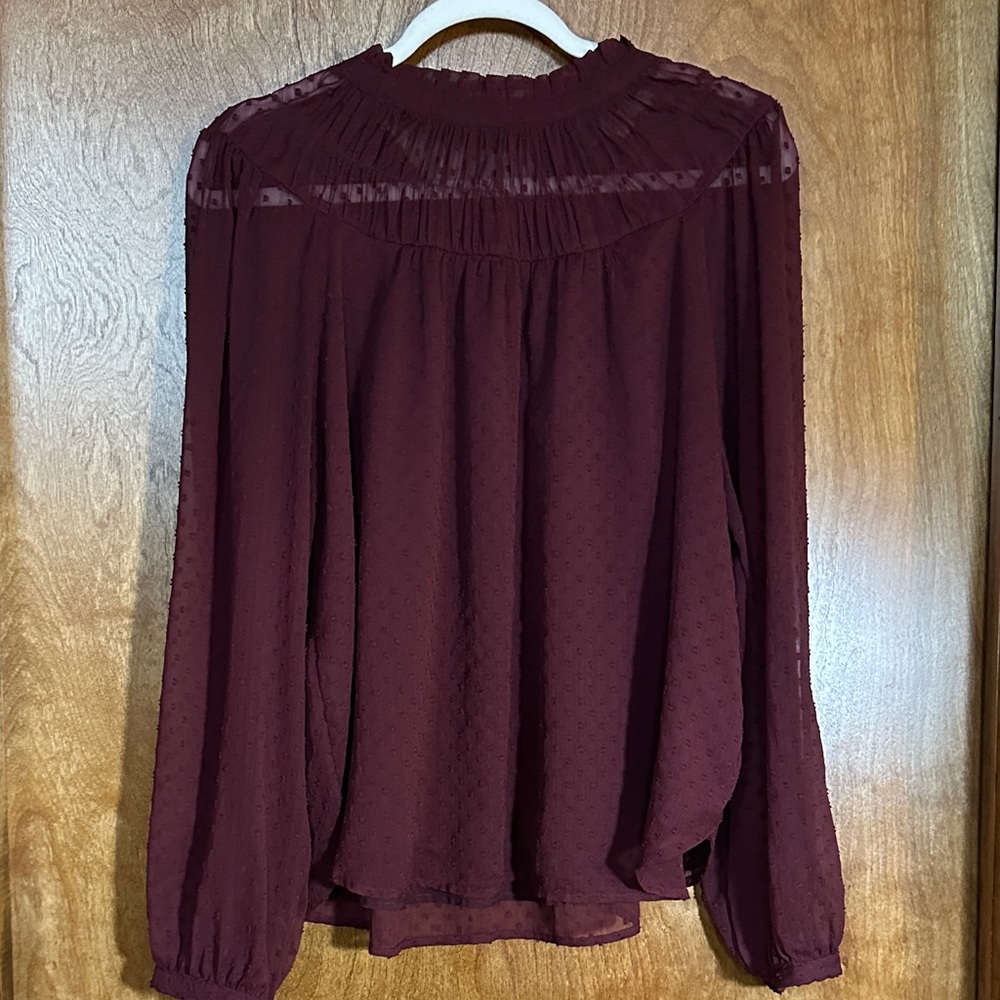 LOFT Elegant Burgundy Blouse